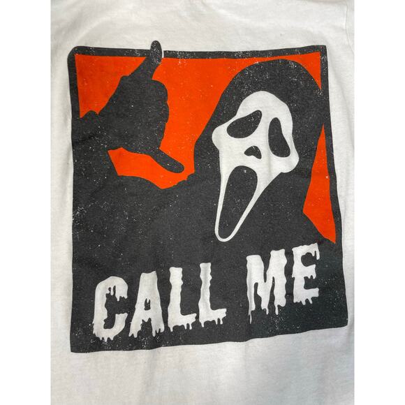 Ghost Face “Call Me” Horror Tee White Bioworld Size S - Picture 5 of 6